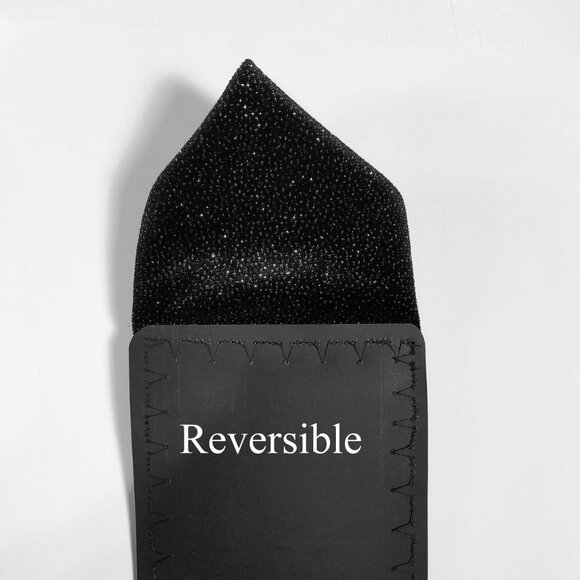 New - Men's Sparkle Black Velvet Pocket Square Insert - Pre-Folded - Picture 7 of 7